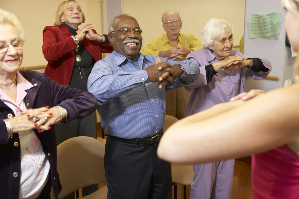 Older adults enjoying a group activity together